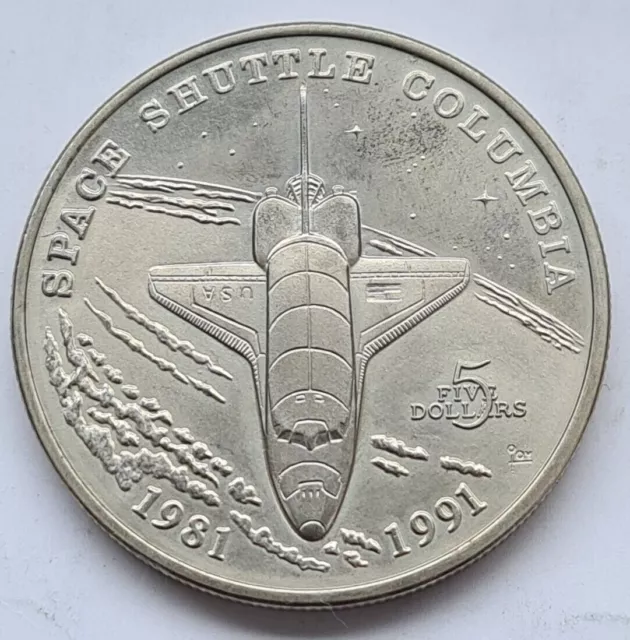 5 Dollar 10 Jahre Columbia Space Shuttle 1991 Marshall Inseln