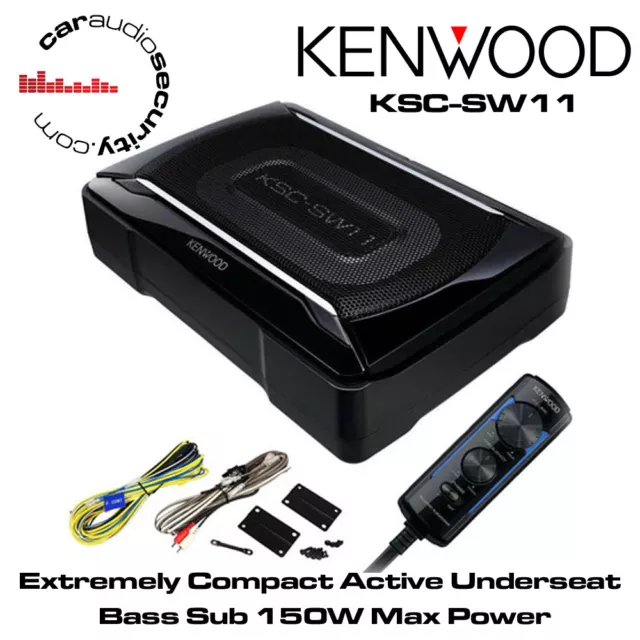 Kenwood KSC-SW11 AKTIVER UNTERSITZ SUBWOOFER AMP EINGEBAUTE 150 WATT BASSSTEUERUNG