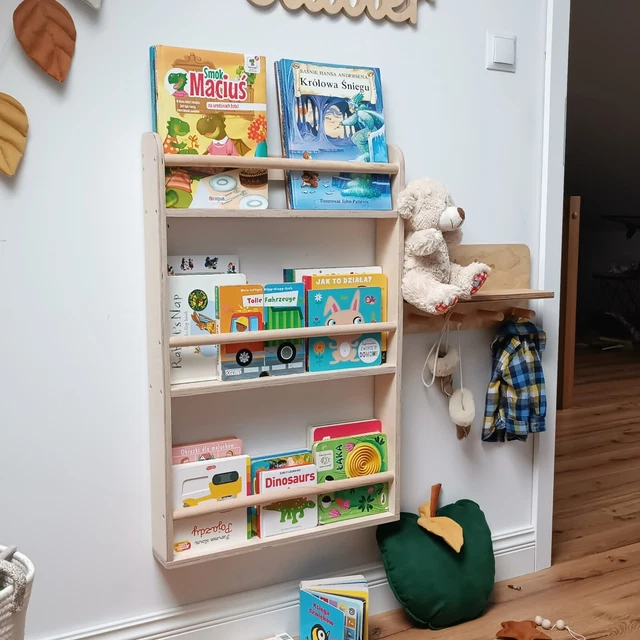 Bücherregal für Kinder- holz bücherregal für die wand - Wandregal für Bücher