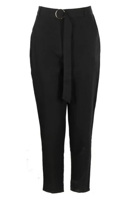 Boohoo Womens Amada O Ring Slim Fit Tailored Trousers 2