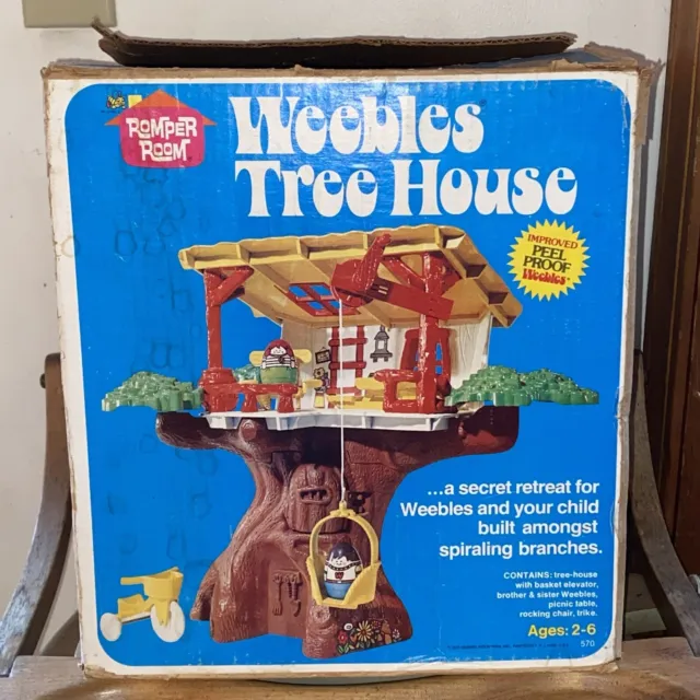 Vintage 1975 Hasbro Romper Room Weebles Tree House Box Only Distressed