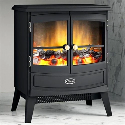 DIMPLEX CASSIA NOIR Large Optiflame Electric Stove, Black Cast Iron Effect  Wood £690.37 - PicClick UK