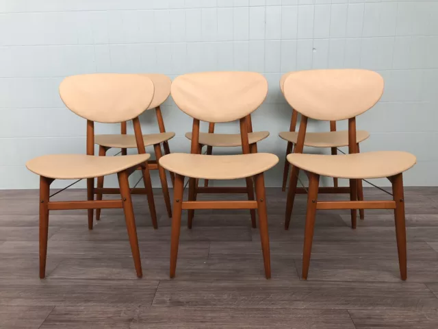 Set Di 6 Sedie In Faggio Anni 60 In Stile Scandinavo