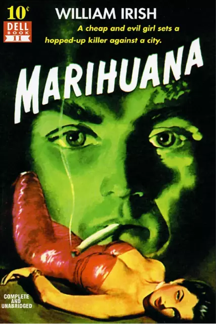 Marihuana Vintage Pulp Novel Cover Retro Art Poster 24x36 inch, Home Decor