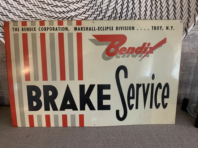 Original 1960’s Vintage Bendix brakes metal sign 30”x20” Original 1960’s Vintage Bendix brakes metal sign 30”x20”