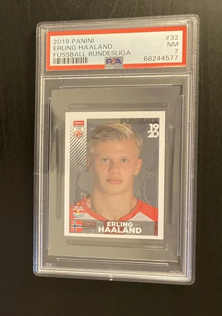 2019 Panini Fussball Erling Haaland Rookie Sticker #32 Psa 7 Nm-Mt