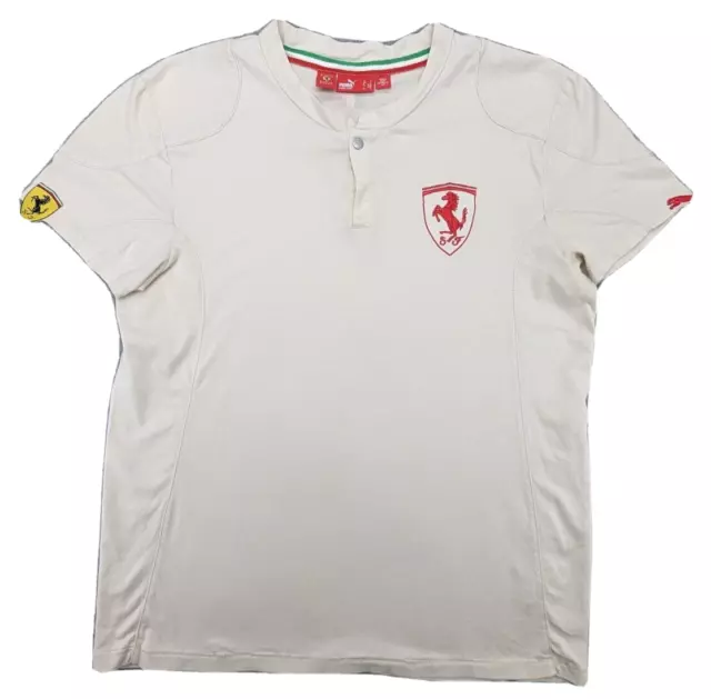 PUMA FERRARI LICENSED T-Shirt Mens Small Beige Official Scuderia Logo ...