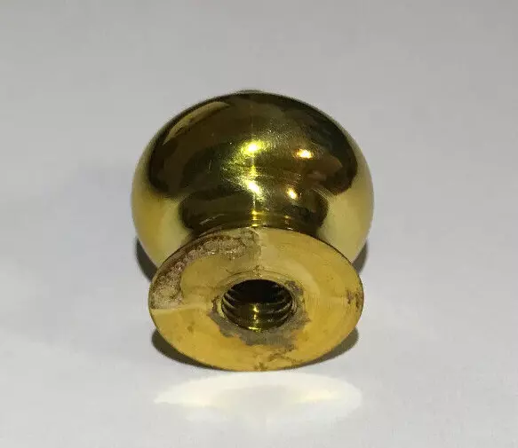 New 1" Brass Handel Syle Lamp Finial, 1/4-27F Tap, Polished & Lacquered #BF959 3