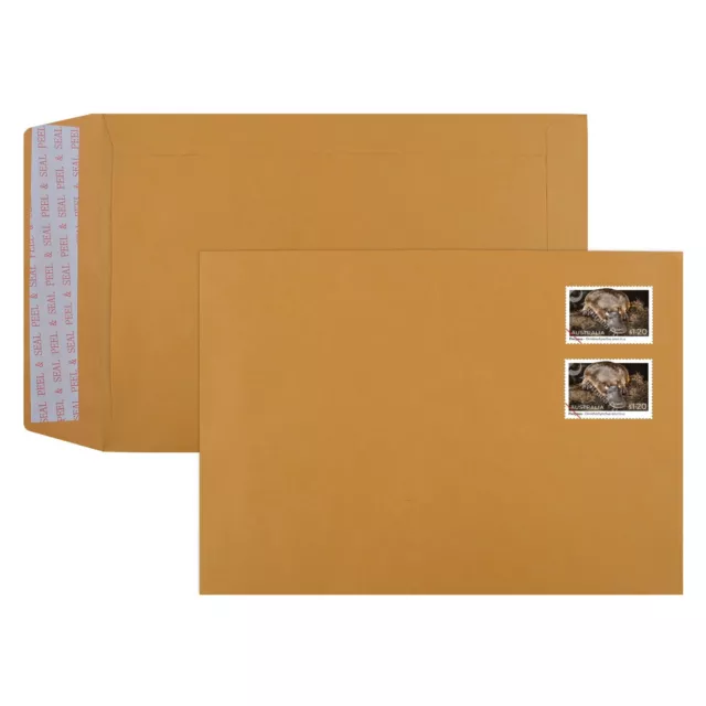 100 x $2.40 unfranked uncancelled C5 KRAFT Laminated envelopes 160 x 230mm