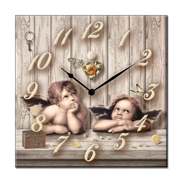 Orologio da parete Decorativo CLOCKART Quadrato 30x30 cm Cupids Brown