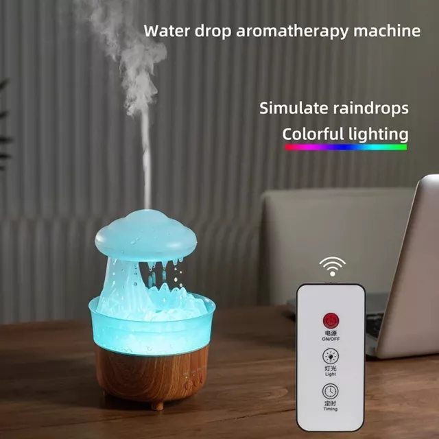 Rain Cloud Humidifier Mushroom Diffuser 7 Colors LED Lights Essential Oil