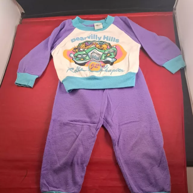 Vtg Toddler Girls Sweatsuit Top Pants Set BEARVILLY HILLS Teddy Bears *562-11
