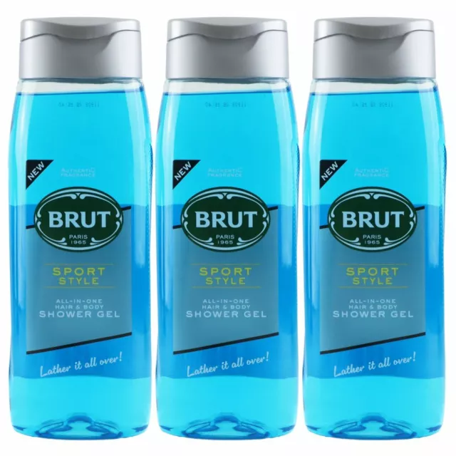 Brut Sport Style 3 x 500 ml All in One Shower Gel Duschgel Showergel Set NEU OVP