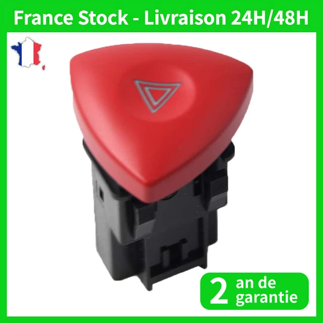 Bouton Warning Feux De Détresse - Compatible Renault, Nissan, Opel (Primastar, Movano, Vivaro, Espace, Laguna, Master, Trafic)