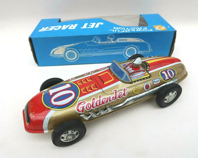 SSK Voiture de Course Golden et Silver Jet Racer 25Cm Etat N 150