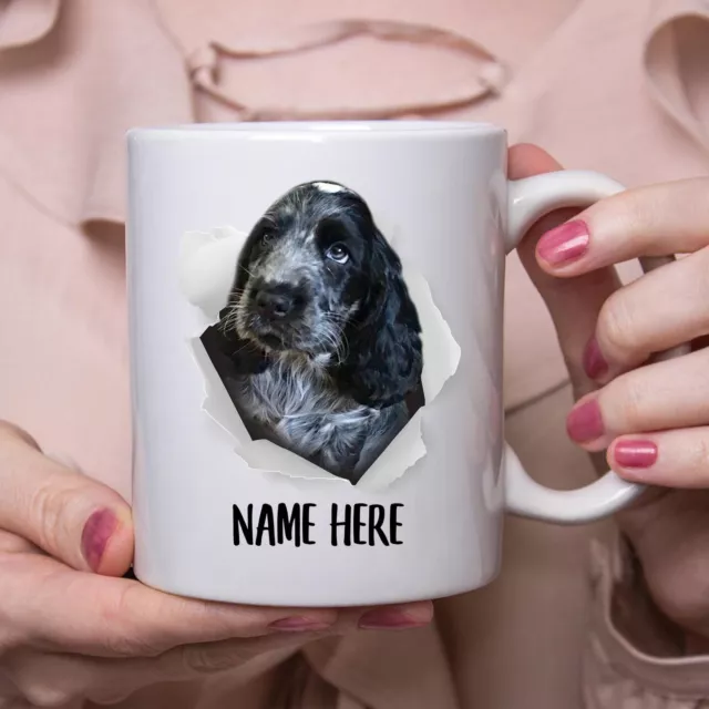 Funny Personalized English Cocker Spaniel Blue Roan Custom Name Coffee Mug