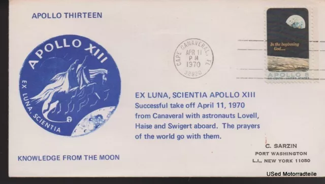 Apollo 13 Knowledge from the Moon FDC Ersttagsbrief 1970