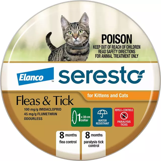 Seresto Flea and Tick Collar for Cats, Orange, 1 Count (1 Pack) 2239496