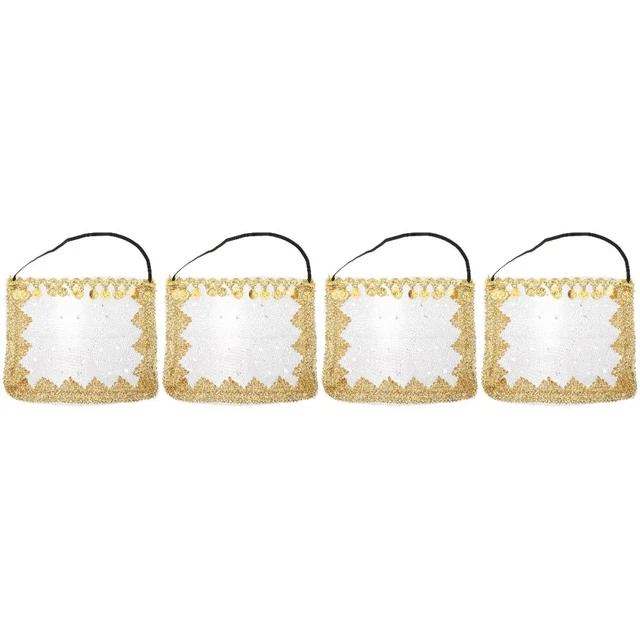 4 Pieces Voile De Visage En Maille Pièces Monnaie Suspendues