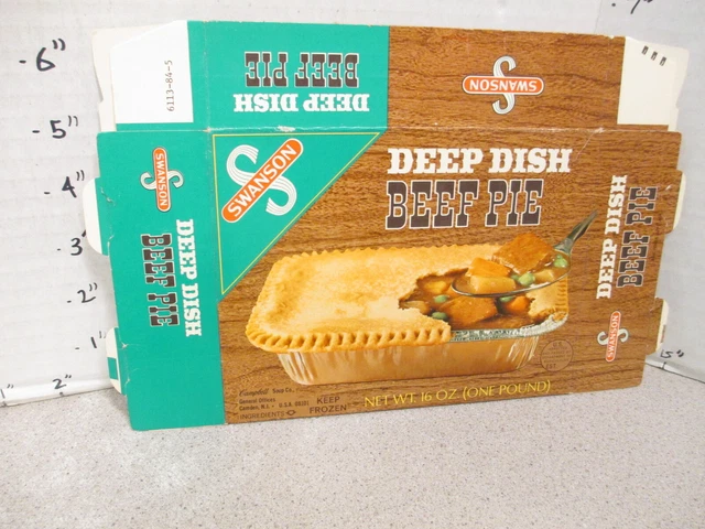 SWANSON 1960s DEEP DISH BEEF PIE meat 16 oz TV dinner vintage frozen food box