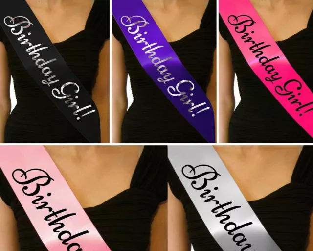 Birthday Girl Sash - 14 colours. 18th 21st 30th  Party Decoration Gift Present