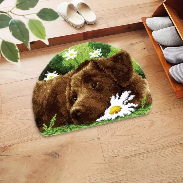 Creative Carpet Latch Hooking Kits 50cm x 36cm Shaggy Cute Dog for Festival