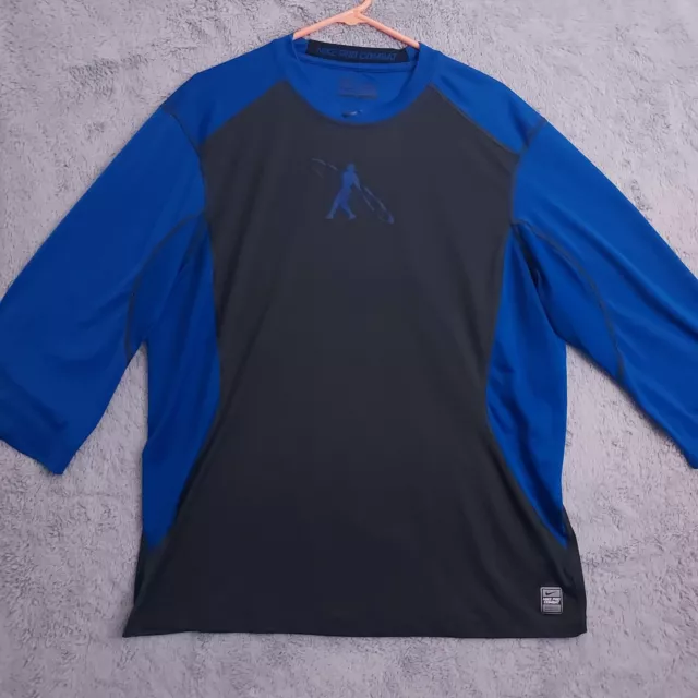 Nike Pro Combat Shirt Mens XXL 2XL Swingman 3/4 Sleeve Baseball Vented Griffey