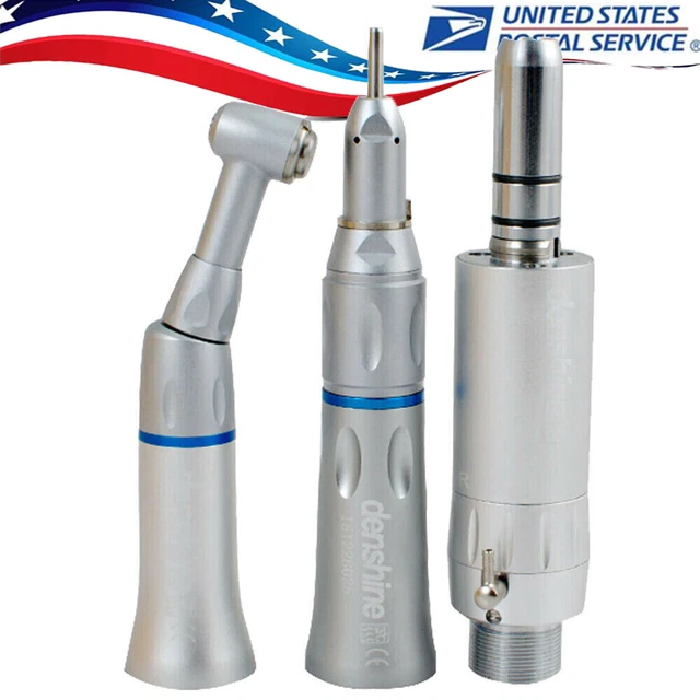 Dental Low Speed Handpiece Straight Contra Angle Air Motor 2Hole Complete Kit 2H