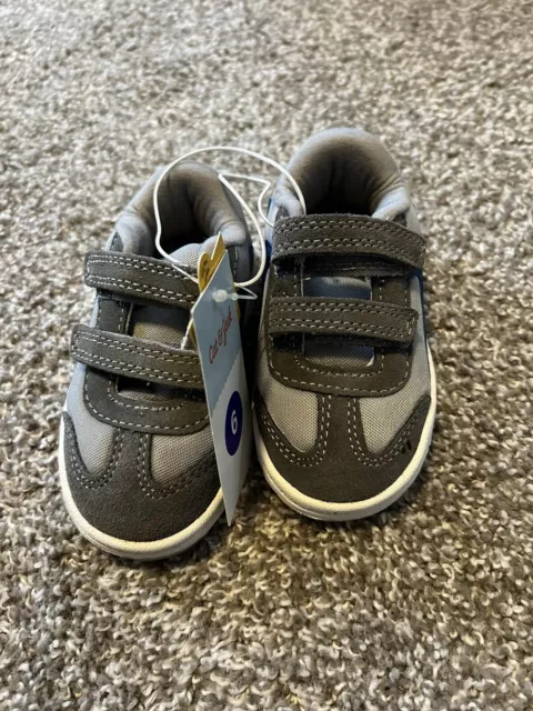 Cat & Jack Toddler Boy's Size 6 Gray & Blue Hoop & Loop Strap Nevada Sneaker