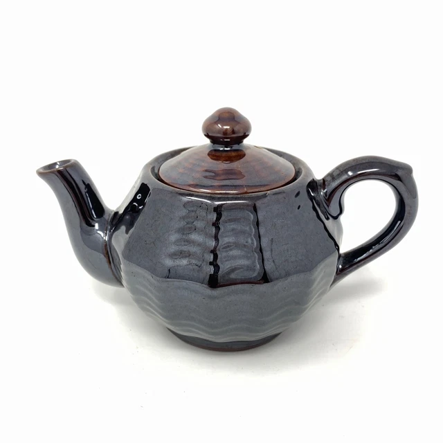 Redware Teapot Footed Small Individual Tea Pot With Lid Vintage Occupied Japan