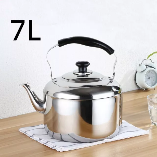 7L Stainless Steel Kettle Whistling Tea Kettle Coffee Kitchen Stovetop Induction