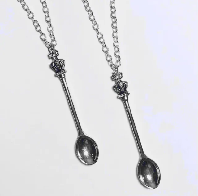 ✌️Pack Of Two! Mini Salt/Sugar Spoon Charm Necklaces. Uk Seller Fast Dispatch!