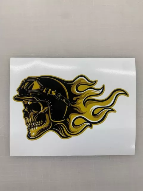 Motorcycle Skull Sticker Harley Davidson Style Tank Helmet Pannier Decal