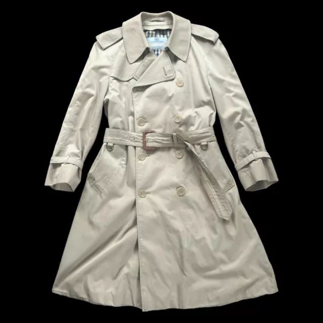 VINTAGE 1980s AQUASCUTUM AQUA 5 BEIGE BELTED TRENCH COAT SIZE 44