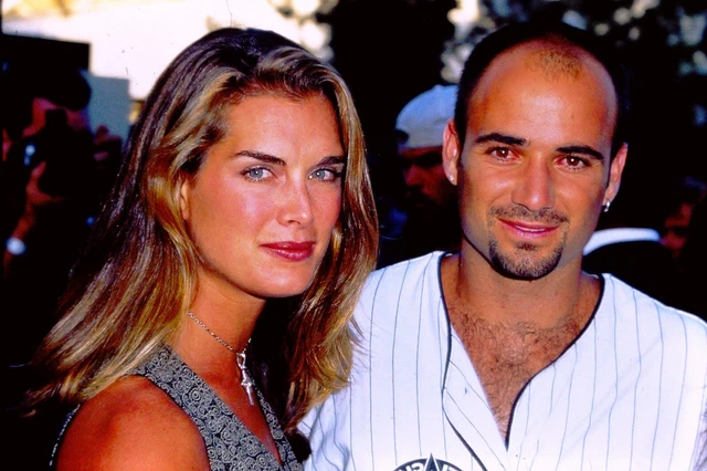 1996 SLIDE BROOKE Shields and Andre Agassi KB Format Photographer P9-3 ...
