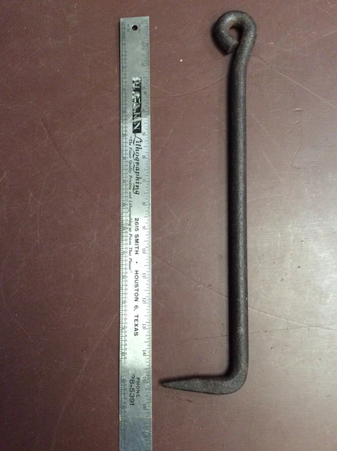 Antique  Hand Forged Vintage Blacksmith Wrought Iron Hay Bale Hook  Primative