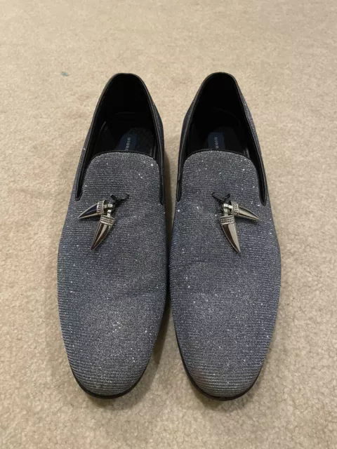 GIORGIO BRUTINI SLIVER Blue Loafers Prom Loafers Size 12 M $40.00 ...
