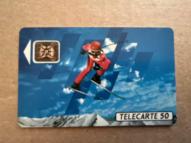 Vintage Retro French Telephone Card France Telecom Telecard Telecarte 50 Skiing