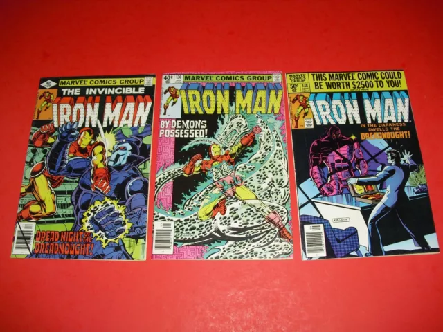 Invincible Iron Man #129 #130 & #138 all VF to VF/NM 1979! Marvel 9.0 NM B399