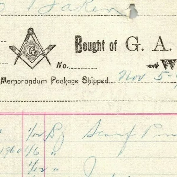 1895 Letterhead G.A. Soden & Co. Jewelers Freemason Chicago - Ephraim Baker*