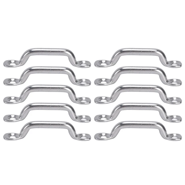 10Pcs Boat Top Pad Eye Deck Loop Tie Down 316 Stainless Steel Set DIY For Fixing