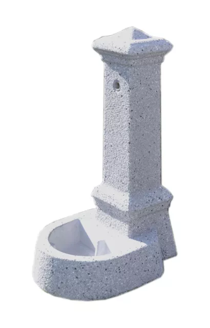 Fontana giardino terrazza esterno in pietra arredo graniglia di marmo h 75 cm