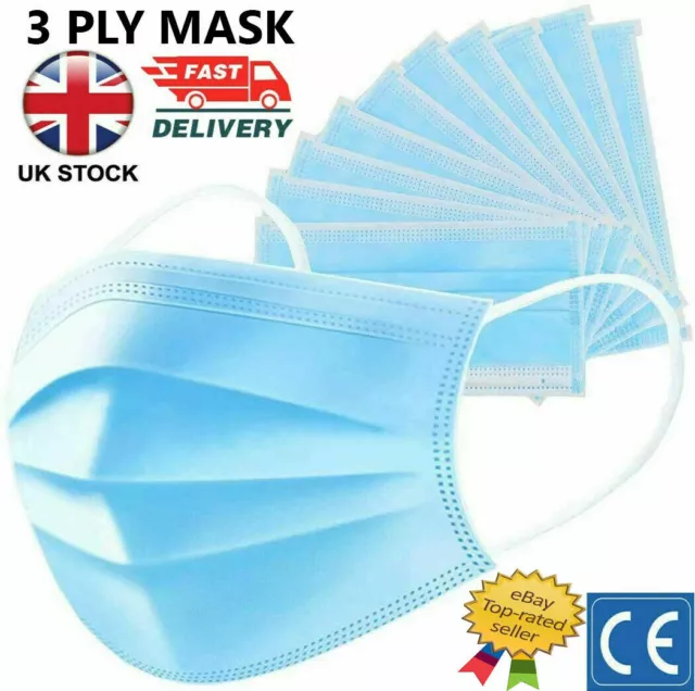 3PLY Face Mask Disposable Respiration Non-Surgical Mouth Cover Breathable Dust