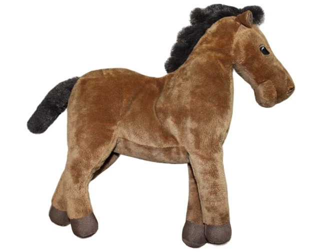 IKEA BROWN HORSE Plush Farm Stuffed Animal Okenlopare White Blaze Toy