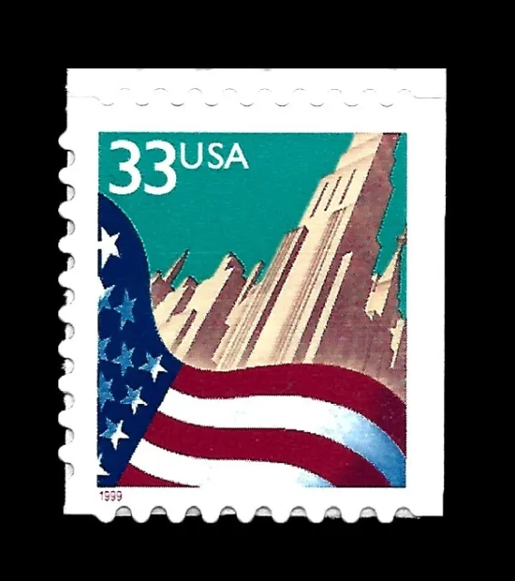 1999 Scott #3279- .33¢ Flag Over City- VF-MNH Booklet Single (Red Date)