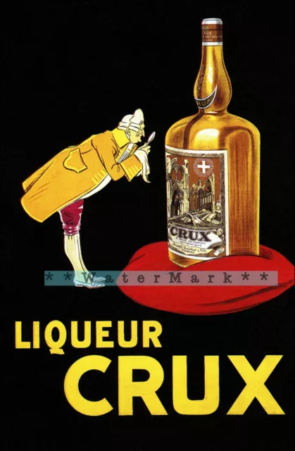 Crux Liqueur 1923 Italian Vintage Poster Print Art Retro Style Liqueur Advert