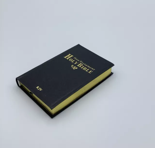 Mini Pocket Red Letter New Testament Holy Bible KJV New _ Black And Gold￼