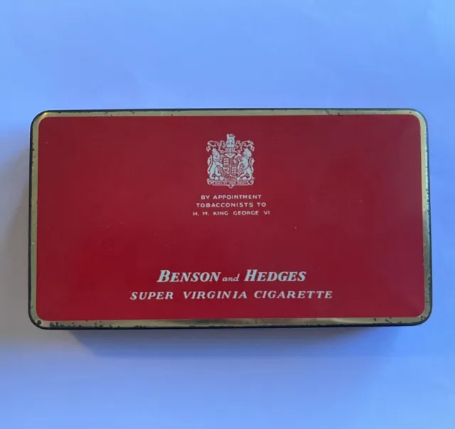 Benson & Hedges Super Virginia 50 Cigarette Tin - Pre 1952 Vintage