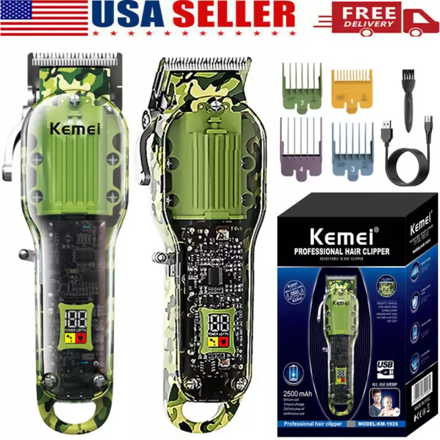 Kemei Pro Hair Clippers Trimmer Kit Men Cutting Machine Barber Salon US Stock