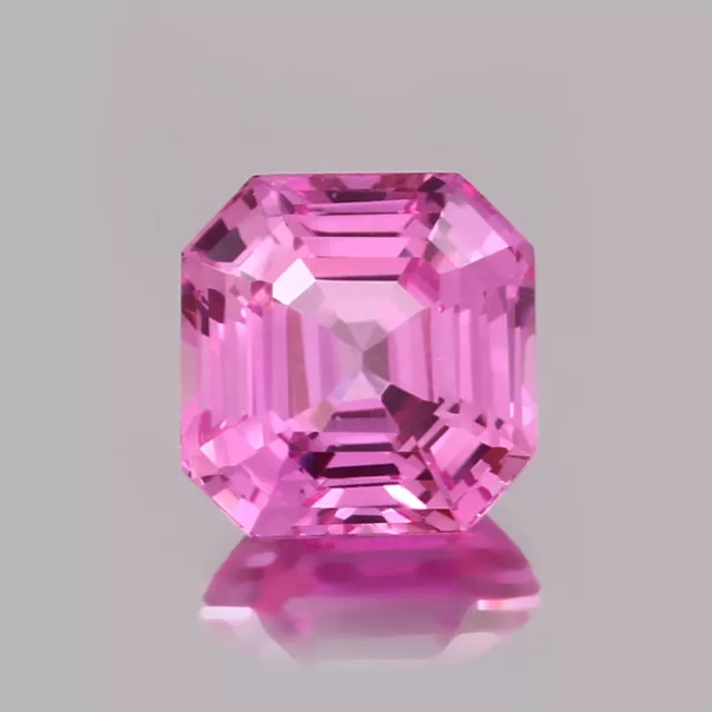 Natural Flawless Ceylon Pink Sapphire 12x12 MM Asscher Cut Loose Gemstone